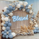 RUBFAC 129pcs Dusty Blue Balloons Different Sizes 18 12 10 5 Inch Latex Haze Blue Balloon Garland Arch for Party Decoration Birthday Wedding Engagements Anniversary Baby Shower Party Supplies by TinyTreasures Baby Boutique