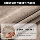 PrinceDeco Velvet Stretch Couch Cushion Cover Soft Cushion Slipcover for Chair Cushion Furniture Protector Seat Cushion Sofa Cover (Width Up to 29.5", Taupe) by CozyNest Decor
