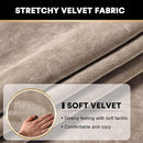PrinceDeco Velvet Stretch Couch Cushion Cover Soft Cushion Slipcover for Chair Loveseat Sofa Furniture Protector Seat Cushion Sofa Cover (Each Width Up to 29.5", Taupe) by CozyNest Decor