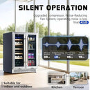 Albott Beverage Refrigerator - 24-Inch Dual Zone Cooler with Glass Door, Freestanding/Under Counter Wine and Beer Fridge, Holds 20 Bottles & 78 Cans, Ideal for Kitchen, Bar, Office, 34-64℉ & 41-68℉ by CozyNest Decor