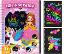 homicozy Art & Craft Activity for Kids: Foil Fun Unicorns and Princess & Scratch Art Book 2-in-1,No Mess Art Crafts for Girls,DIY Creative Activity Kit,Gifts for Girls Ages 4,5,6,7,8,9, Travel Toys by TinyTreasures Baby Boutique