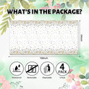 Floral Tablecloth 4 Packs 54x108 Inch - Butterfly Spring Wildflower Plastic Table Cover for Wedding Decorations Easter, Baby in Bloom Showers & Mother's Day Tea Parties Disposable Rectangle Tablecloth by CozyNest Decor