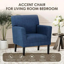 COLAMY Modern Accent Chair for Living Room, Upholstered Fabric Accent Armchair with Back, Soft Single Sofa Chair with Arms for Bedroom/Office/Reception Room, Blue by CozyNest Decor