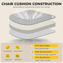 downluxe Indoor Chair Cushions for Dining Chairs, Soft and Comfortable Textured Foam Kitchen Chair Pads with Ties and Non-Slip Backing, 16" x 16" x 2", Light Grey, 6 Pack by CozyNest Decor