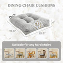 puredown® Chair Cushions for Dining Chairs, Tufted Memory Foam Chair Pads with Non-Slip Backing, Kitchen Seat Cushions with Ties, Washable Seat Pad Set of 4, 15.5" x 15.5" x 4", Light Grey by CozyNest Decor
