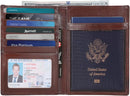 Polare Luxury RFID Blocking Leather Passport Holder Travel Wallet For Men and Women (Coffee with AirTag Slot) by TinyTreasures Baby Boutique