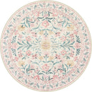 Wonnitar Washable Round Rugs 6ft, Pink Floral Circle Rug Large Round Carpet for Bedroom, Boho Soft Ultra-Thin Circular Carpets for Kids Playroom Living Room Nursery by TinyTreasures Baby Boutique