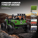 24V 9Ah Ride on Toy for Big Kids, 4x4 2 Seater Ride on Car Truck w/Remote Control, 4x200W Motors - Green by TinyTreasures Baby Boutique