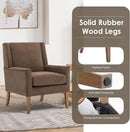 COLAMY Modern Wingback Living Room Chair Set of 2, Upholstered Fabric Accent Armchair, Single Sofa Chair with Lounge Seat and Wood Legs for Bedroom/Office/Reading Spaces, Brown by CozyNest Decor
