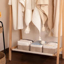3 Pack Small Storage Baskets for Organizing, Cute Woven Decorative Gift Baskets for Shelves, Mini Closet Organizer Bins with Handles, 11.81''Lx7.87''Wx4.72''H-Brown and White by CozyNest Decor
