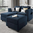 Belffin Modular Sectional Sofa with Reversible Chaise L Shaped Couch with Ottoman Modular Sofa Couch with Storage Blue by CozyNest Decor
