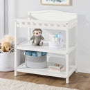 Badger Basket Baby Changing Table with Pad & Shelves - Wooden Changing Table with Storage - Nursery Change Table for Diapers & Baby Essentials, White by TinyTreasures Baby Boutique