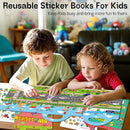 3 Sets Sticker Books for Toddlers 2-4 Years, Reusable Stickers Books for Toddlers 1-3, Travel Toys for Kids 1-3, Airplane Travel Essentials for Kids by TinyTreasures Baby Boutique