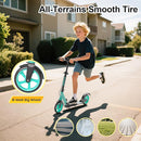 Kick Scooter for Kids Teens & Adults, 4 Adjustable Heights, 8IN All Terrain Big Wheels, Dual Brakes & Dual Suspension, Foldable and Lightweight, Gifts for Girls Boys by TinyTreasures Baby Boutique
