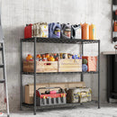 3- Shelf Metal Shelving Unit 35.6Wx14Dx36H Adjustable Storage Shelves Heavy Duty Garage Shelving Steel Wire Shelving for Laundry Bathroom Kitchen Pantry Closet Garage Black by GreenHaven Gardens