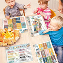 Educational Preschool Kids Placemats Set of 6 Boho Plastic Table Mats Toddler Children Montessori Place Mats for Kids Washable Holiday Desk Decoration for Indoor Outdoor Party Kitchen Dining Table by CozyNest Decor