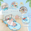 2 in 1 Baby Play Gym with Walker for Newborn, Baby Play Mat Activity Gym with 4 Infant Learning Sensory Tummy Time Mat for Infant Christmas Gifts Adjustable Height (Blue) by TinyTreasures Baby Boutique