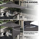 MASTERCANOPY 11 x 5 Grill Gazebo with Extra Side Awning Outdoor BBQ Gazebo with 2 LED Lights for Patio Party Backyard Picnic(Dark Gray) by GreenHaven Gardens