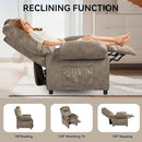 KCREAM Massage Recliner Chair with Heat,Overstuffed Fabric Recliner Chairs with Heating,Small Recliner for Living Room Bedroom, Manual Reclining Single Sofa Recliners Lounge Chair for Adult,Brown by CozyNest Decor