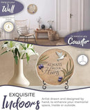 10-Inch Garden Memorial Stone with Included Plaque Stand & Sympathy Card, Memorial Plaques for Outdoors with Peace Dove Amongst Olive Branches, Memorial Stepping Stone for Loss of Loved One by GreenHaven Gardens