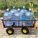 Steel Garden Cart 400 lbs Capacity with Removable Steel Mesh Sides to Convert into Flatbed, Utility Metal Wagon 180°Rotating Handle Multi-Purpose by GreenHaven Gardens