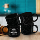 DISCOUNT PROMOS Custom Ceramic Campfire Coffee Mugs 13 oz. Set of 1, Personalized Bulk Pack - Perfect for Tea, Espresso, Cappuccino, Hot Cocoa - Black by TinyTreasures Baby Boutique