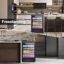 24 Inch Beverage Refrigerator, 5.2 Cu. Ft. Drink Refrigerator with Glass Door, 200 Cans Under Counter & Freestanding Drink Fridge, Reversible Door, Built-In Beverage Cooler for Kitchen, Bar or Office. by CozyNest Decor