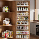Over The Door Pantry Organizer, 8 Pack Spice Rack Wall Mounted & Hanging Storage Baskets Organizer Wall Mount, Large Capacity Metal Spice Shelf for Kitchen Cabinet, Bathroom, Shower, Home Decor by CozyNest Decor