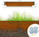 Cor Ten Steel Landscape Edging, 8Hx40L-Inch Metal Garden Edging, 6-Pack Hammer in Landscape Edging with 6 Clips and Gloves, Rustic by GreenHaven Gardens