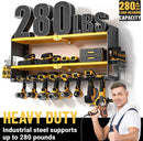 YYR Power Tool Organizer Wall Mount, Cordless Drill and Battery Holder, Electric Tools Hanger Storage Rack with Charging Station, Garage Organization Floating Shelf - Made of Heavy Duty Metal, Yellow by GreenHaven Gardens