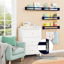 Forbena Wall Book Shelf Organizer for Kids Room Set of 4, Large Floating Book Shelves for Boy Nursery Wall Deocr, 24 Inches Wall Mount Bookshelf for Toddler Child Teen Boys Bedroom (Navy Blue) by TinyTreasures Baby Boutique