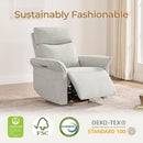 CHITA Power Recliner Chair, Electric Triple-Motor Swivel Glider Nursery Rocking Chair with Adjustable Power Headrest and Lumbar Support, GREENGARD Gold Certified, Solid Wood Base, Crockery Grey by TinyTreasures Baby Boutique