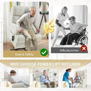 Power Lift Chair Recliners for Elderly, Overstuffed Electric Lift Recliner Chair with Widened Footrest Side Packets for Living Room Bedroom by CozyNest Decor