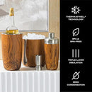 S’well Stainless Steel Ice Bucket with Tongs, 68oz Capacity, Teakwood Finish, Triple-Layer Vacuum Insulated to Keep Ice Colder Longer, BPA-Free Barware by CozyNest Decor
