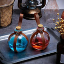 Patelai 6 Pcs Halloween Glass Potion Bottles with Belt Cork Renaissance Witch Costume Accessories Witch Props Potion Bottle for Halloween Party Decor Cosplay DIY Crafts Gift (Brown) by CozyNest Decor