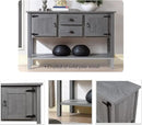 Solid Wood Farmhouse Console Table Sofa Table with Storage Drawers and Shelves for Storage Entry Hallway Foyer Sofa Side Table(48" Gray) by CozyNest Decor