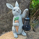 Garden Statues Rabbit Solar Lantern Outdoor Handmade Resin Statue Bunny with Cute Carrot for Patio, Yard,Mother's Day Gift Ideas (rabbit1) by CozyNest Decor