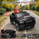 Licensed Ram 1500 Ride on Toys for Kids 4-8, Ride-on Electric Car for Kids with Remote Control, Battery Powered with Car Key/Gear Selector, LED Light/Music/MP3, Back Storage (Black) by TinyTreasures Baby Boutique