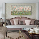 amatop Framed Large Floral Wall Art Modern Botanical Canvas Print Flower Field Wall Decor Abstract Landscape Picture Blooming Flower Forest Pink Green Artwork for Living Room Bedroom Office 48x24 in by CozyNest Decor