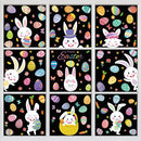 DC-BEAUTIFUL 184 PCS Easter Window Clings, 9 Sheets Double Sided Bunny Egg Easter Decoration Window Stickers, Reusable Static Holiday Window Decals for Home Office School Shop Spring Party Decors by CozyNest Decor