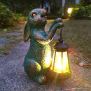 JOYBEE Garden Statues Rabbit with Solar Lantern Outdoor Decor-Rabbit Solar Figurines Lights Decorations for Patio Yard Lawn Ornaments-Gifts for Birthday Easter Housewarming by GreenHaven Gardens
