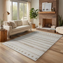 9x12 Area Rug Living Room Rugs, Boho Stain Resistant Washable Rug, Vintage Large Non-Slip Backing, Low Pile Lightweight Print Rug for Bedroom Dinning Room Home Office (Beige) by TinyTreasures Baby Boutique