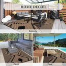MontVoo Outdoor Rug 8x10 Waterproof Patio Rug-Outdoor Carpet Mat Reversible Plastic Straw Outside Outdoor Rug for RV Camping Picnic Balcony Backyard Pool Deck Porch Modern Boho Black Brown by GreenHaven Gardens