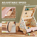 Tiny Land Wooden Baby Walker, Adjustable Speed Baby Push Walker for Boys and Girls, Montessori Activity Center Push Toy for Kids Development (Morandi) by TinyTreasures Baby Boutique