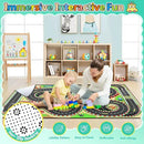 Kids Rug, Race Track Baby Play Mats, Realistic 3D Cascading Surround Route,5x7 Ft Kids Rug for Playroom, Great for Playing with Cars and Toys, Non-Slip Car Carpet