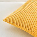 Fancy Homi 2 Packs Gold Yellow Big Decorative Throw Pillow Covers 24x24 Inch for Couch Bed Sofa, Rustic Farmhouse Boho Home Decor, Soft Corss Corduroy Patchwork Accent Square Cushion Case 60x60 cm by CozyNest Decor
