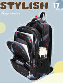 BLUEFAIRY Kids Backpack for Boys Elementary Primary School Bags for Childs Black Bagpack Book Bag Back to School Gifts for Son Mochilas Escolares para Niños 17" Large Compartment Black/Red by TinyTreasures Baby Boutique