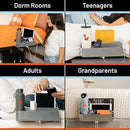 Squirrel Gray Bedside Perch – Perfect dorm gift & small space essential! USB-C & A charging, cup holder fits Hydro Flask, YETI, S'well. Organizes phone, iPad & more on lofted beds, couch, etc. by CozyNest Decor