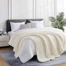 L'AGRATY Chunky Knit Blanket Throw: Soft Chenille Yarn Throw Blanket 60x80 - Handmade Thick Cable Crochet Blanket - Large Chunky Rope Throw Blanket for Couch Sofa Bed Home Decor(Cream White) by CozyNest Decor