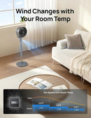 Dreo Fan for Bedroom, 80° Oscillating Standing Fan, 25dB Quiet, 80ft Pedestal Fans for Home Office, 90° Manual Vertical, 3 Speeds, Remote, 34-41" Adjustable Height, Air Circulator by CozyNest Decor